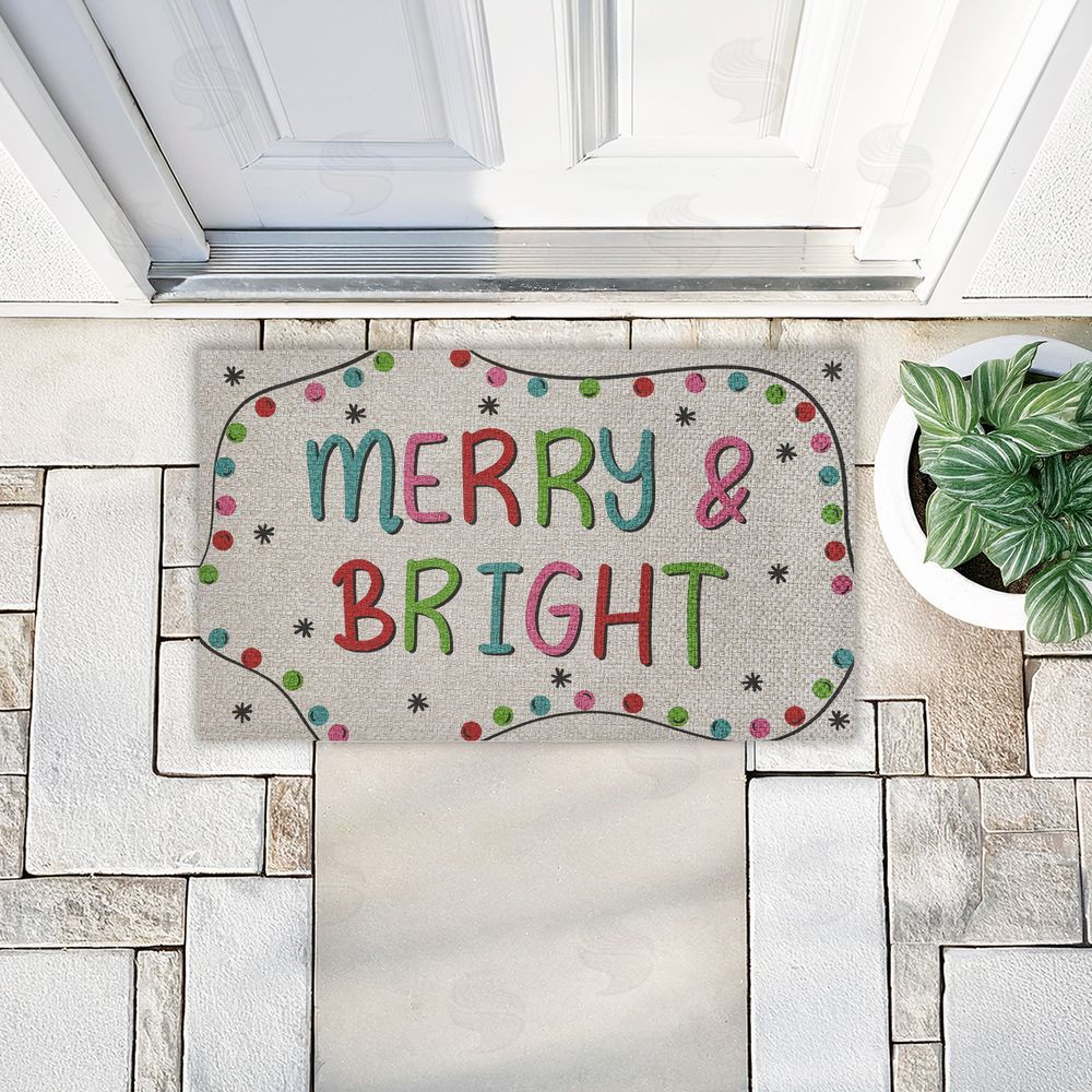 Emily Cromwell Merry & Bright Ornament Border Outdoor Faux Sisal Door Mat
