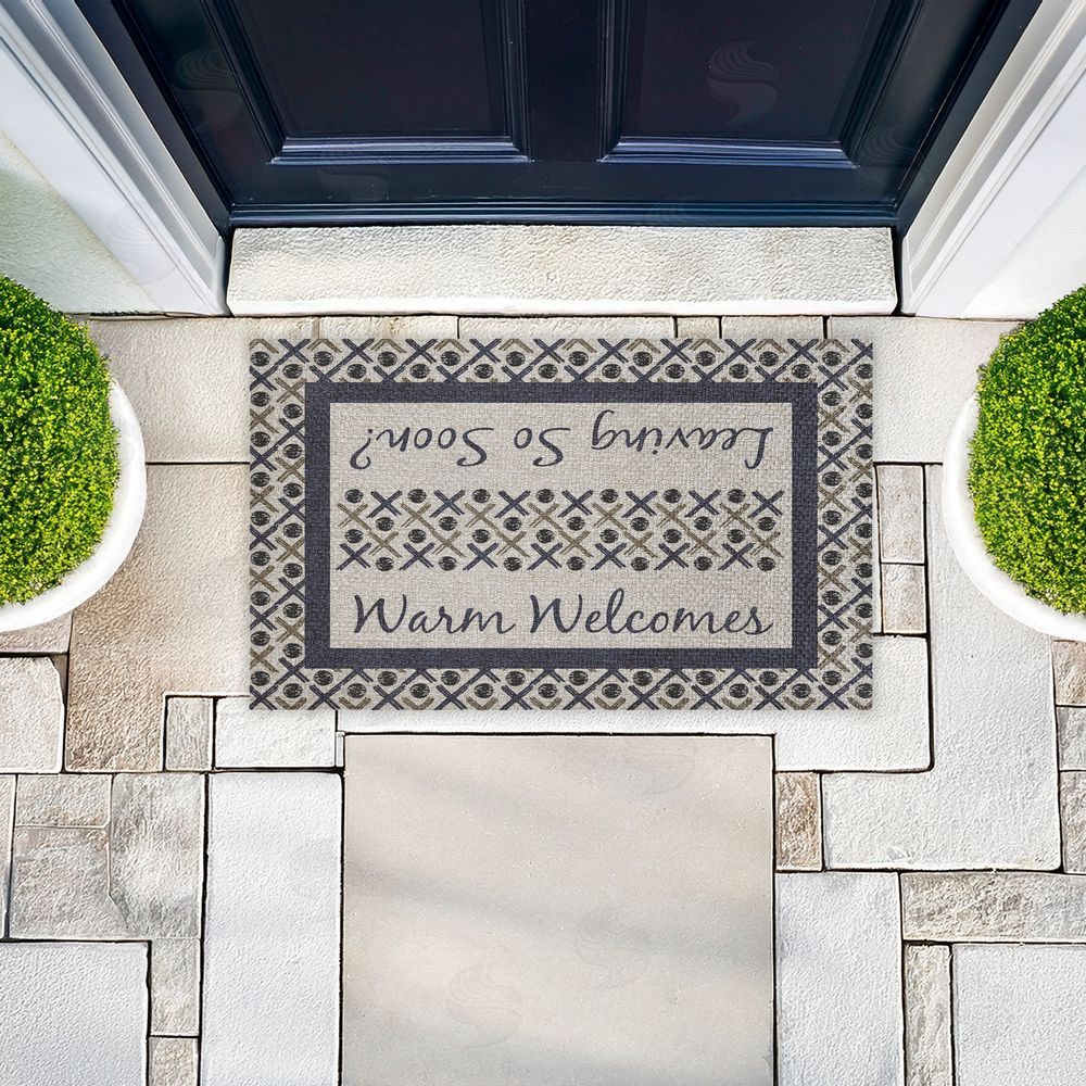 Arrolynn Weiderhold Warm Welcome & Leaving Soon Outdoor Faux Sisal Door Mat