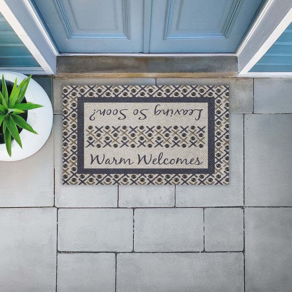 Arrolynn Weiderhold Warm Welcome & Leaving Soon Outdoor Faux Sisal Door Mat