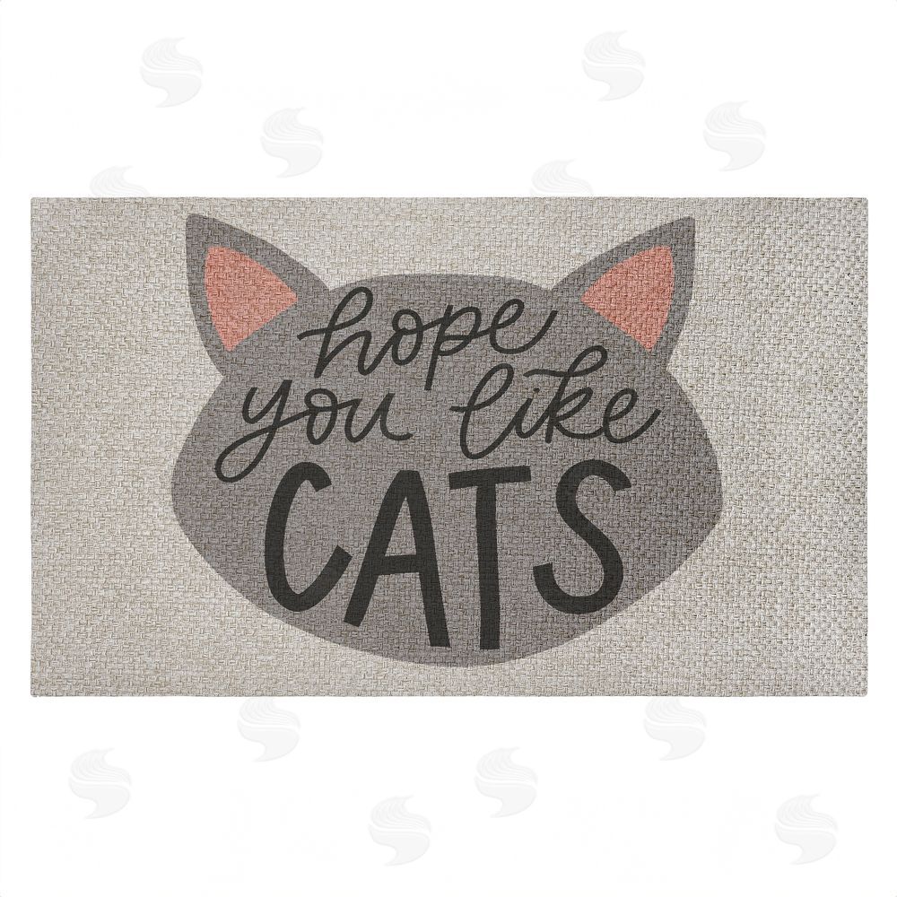 Amanda Houston Hope You Like Cats Outdoor Faux Sisal Door Mat