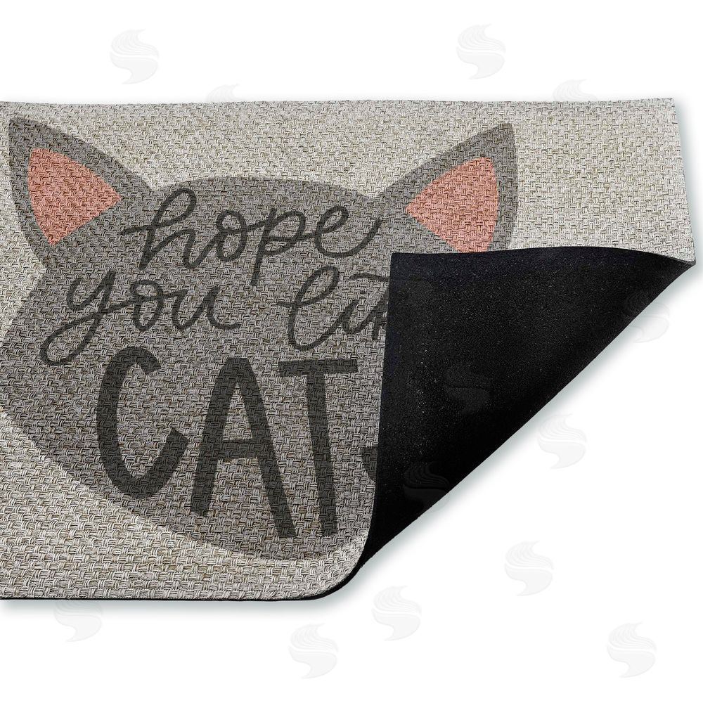 Amanda Houston Hope You Like Cats Outdoor Faux Sisal Door Mat