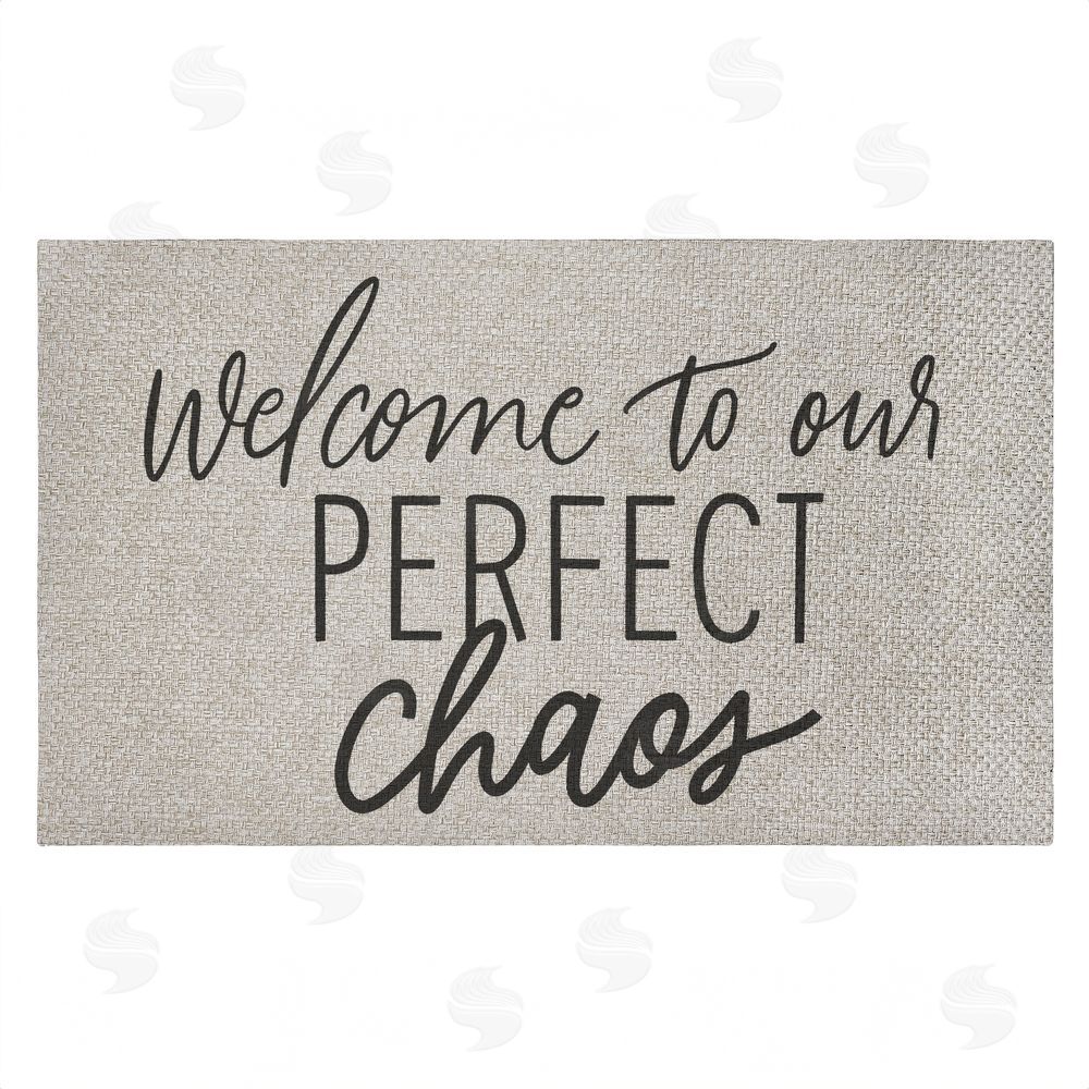 Doodles.Ink. Welcome Perfect Chaos Outdoor Faux Sisal Door Mat