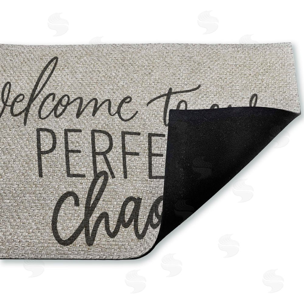 Doodles.Ink. Welcome Perfect Chaos Outdoor Faux Sisal Door Mat