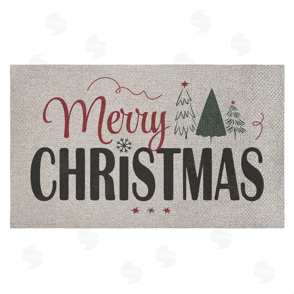 Andrea Jasid Grassi Minimal Merry Christmas Outdoor Faux Sisal Door Mat