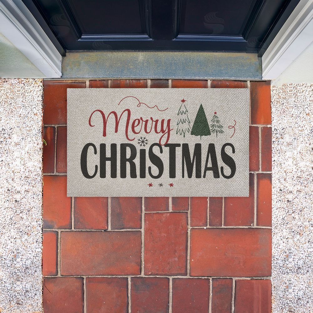 Andrea Jasid Grassi Minimal Merry Christmas Outdoor Faux Sisal Door Mat