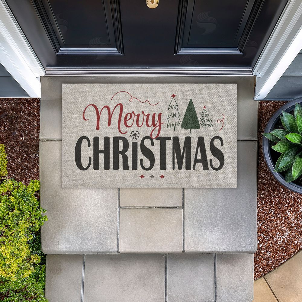 Andrea Jasid Grassi Minimal Merry Christmas Outdoor Faux Sisal Door Mat