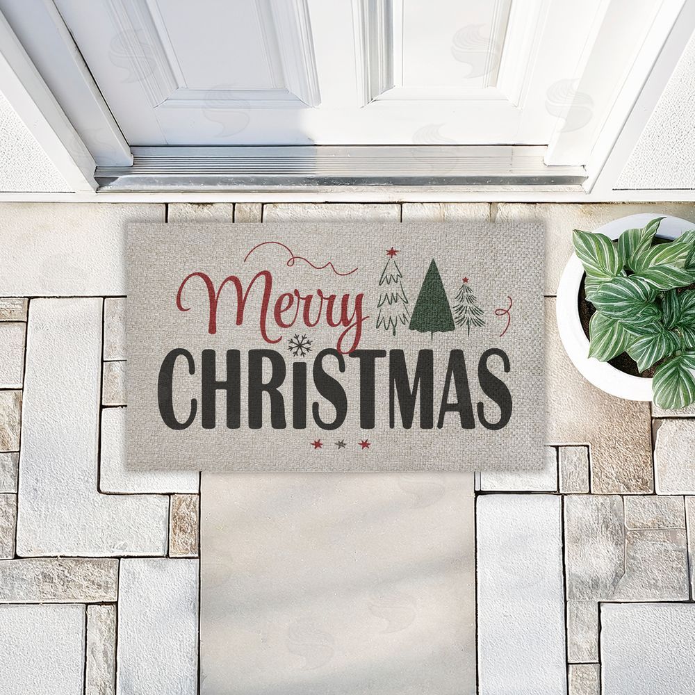 Andrea Jasid Grassi Minimal Merry Christmas Outdoor Faux Sisal Door Mat