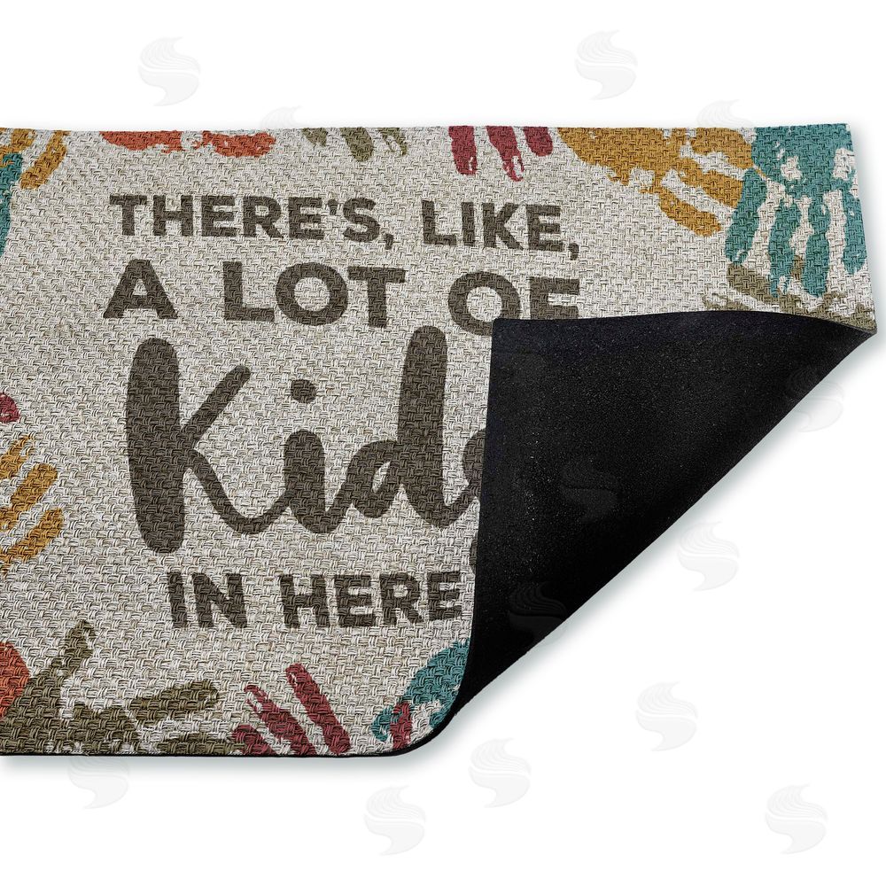 Dana Saulnier A Lot Of Kids Funny Handprints Outdoor Faux Sisal Door Mat