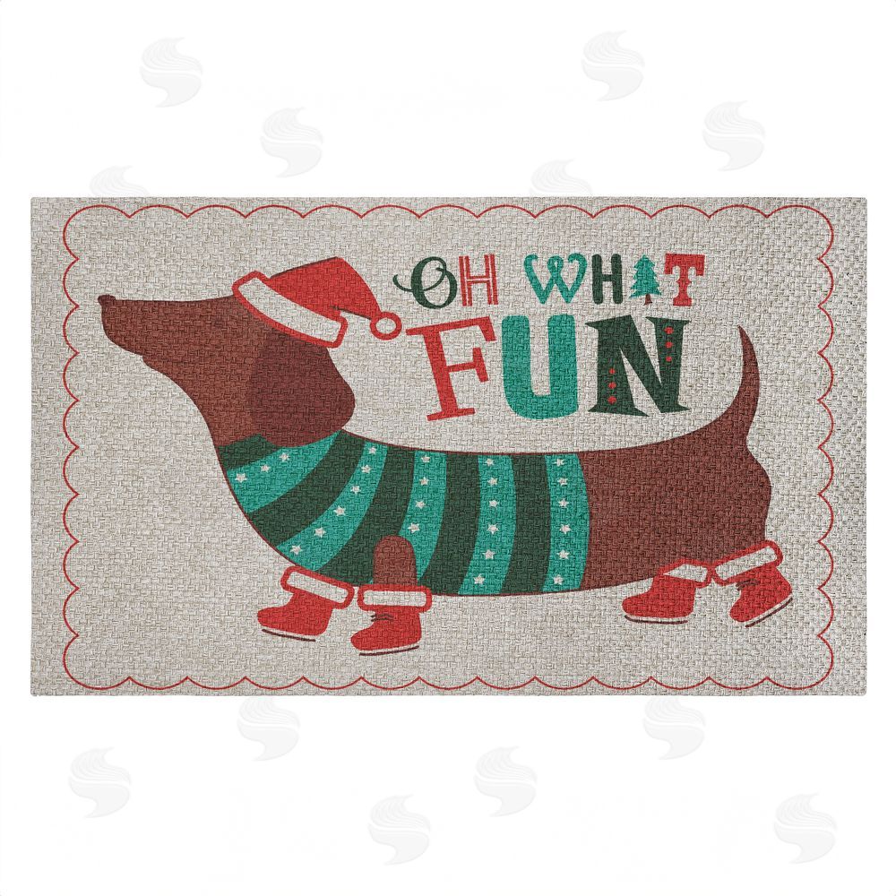 Andrea Jasid Grassi Oh What Fun Dog Outdoor Faux Sisal Door Mat