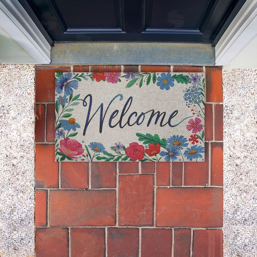 Arrolynn Weiderhold Dream Garden Welcome Outdoor Faux Sisal Door Mat