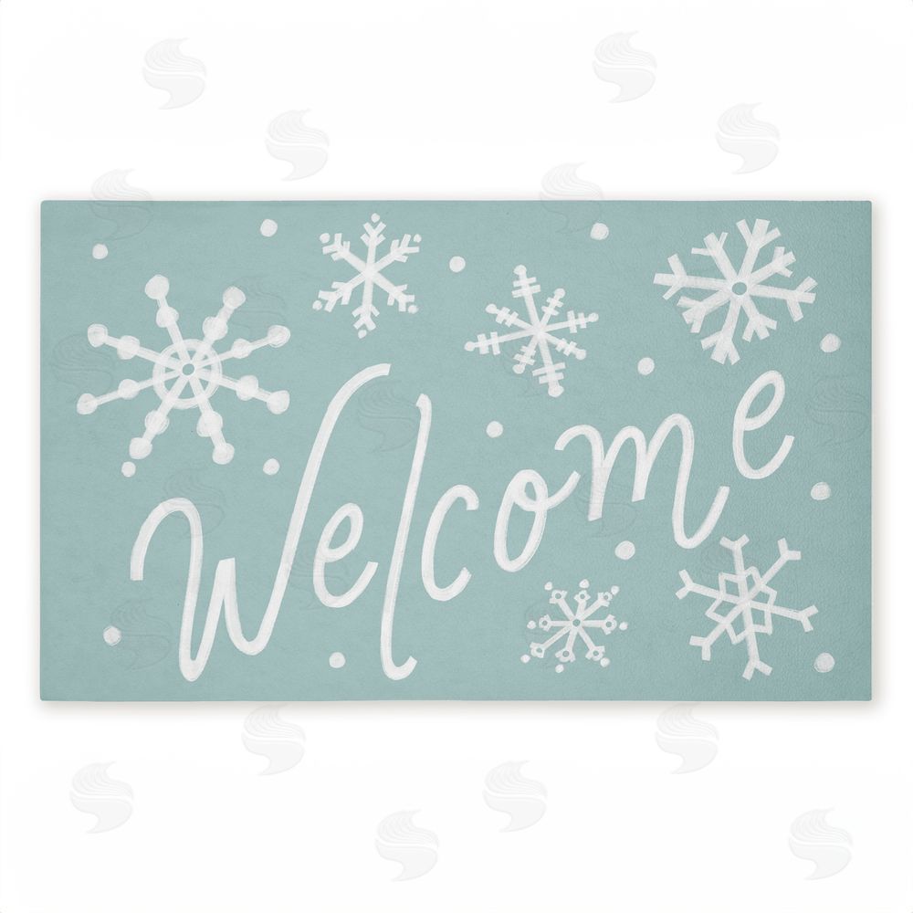 Caverly Smith Holiday Welcome Snowflakes Unwoven Outdoor Door Mat