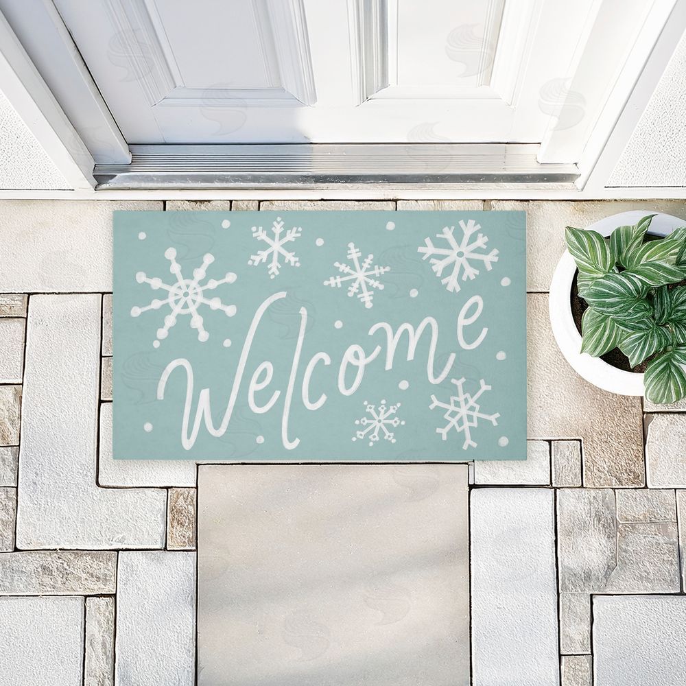 Caverly Smith Holiday Welcome Snowflakes Unwoven Outdoor Door Mat