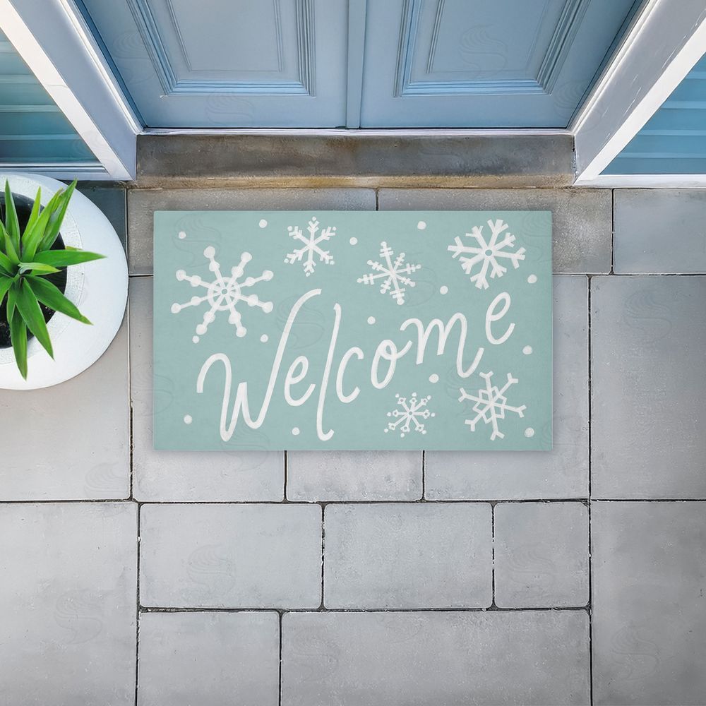 Caverly Smith Holiday Welcome Snowflakes Unwoven Outdoor Door Mat