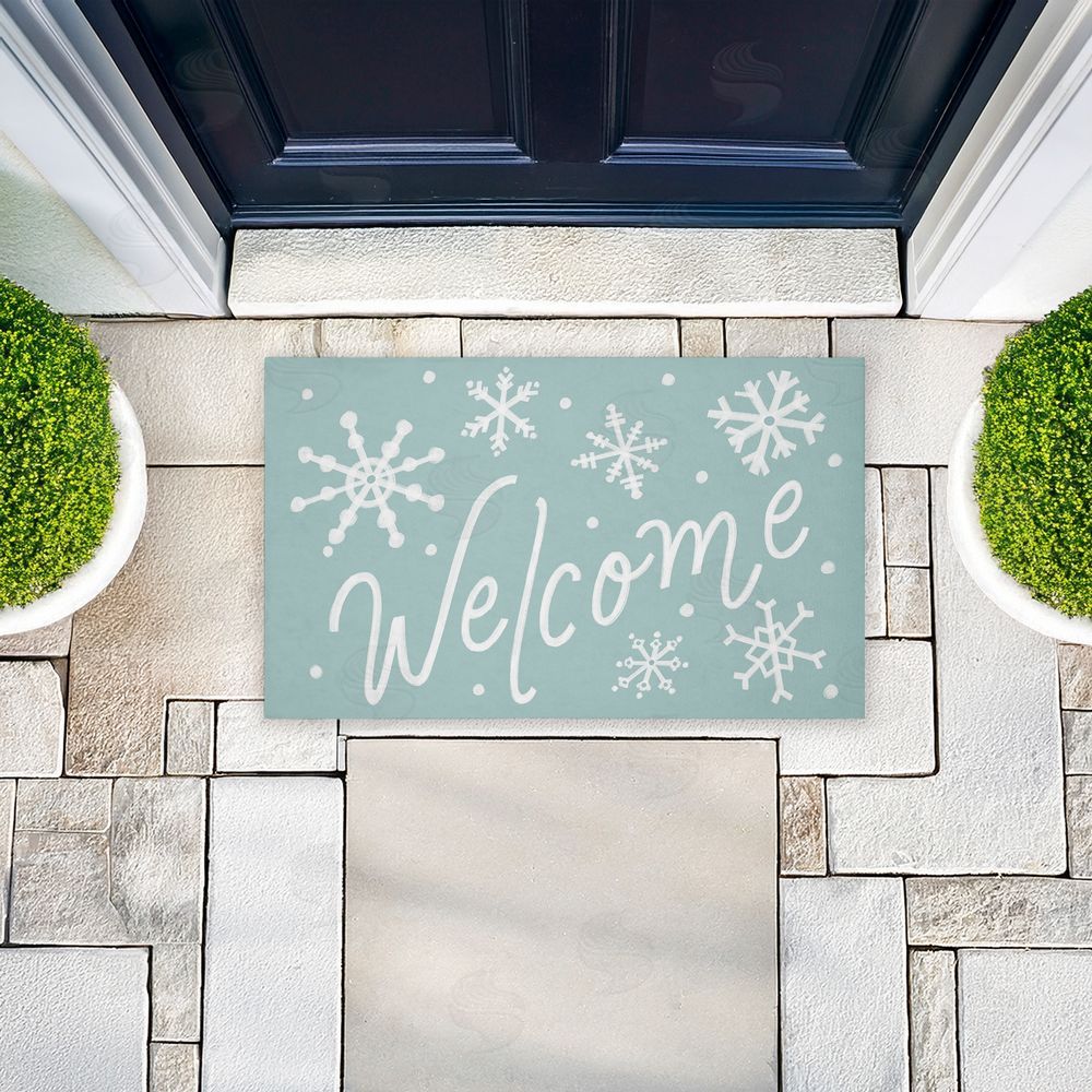 Caverly Smith Holiday Welcome Snowflakes Unwoven Outdoor Door Mat