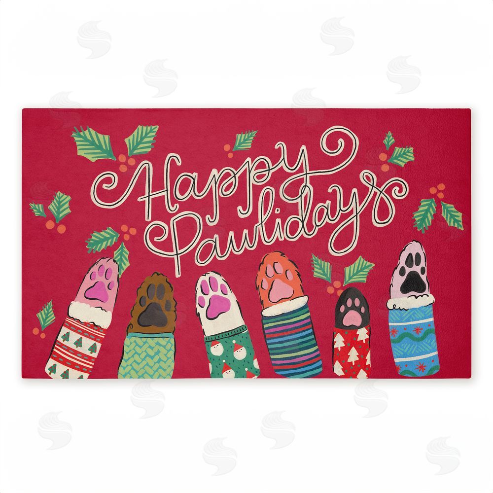Deborah Curiel Happy Pawlidays Animal Paws Unwoven Outdoor Door Mat