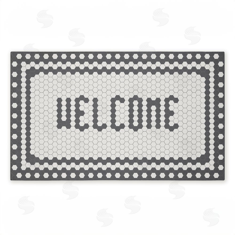 Caroline Alfreds Welcome Mosaic Pattern Unwoven Outdoor Door Mat