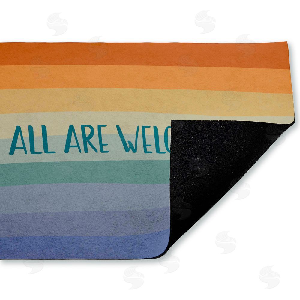 Darlene Seale All Are Welcome Inclusive Rainbow Unwoven Outdoor Door Mat