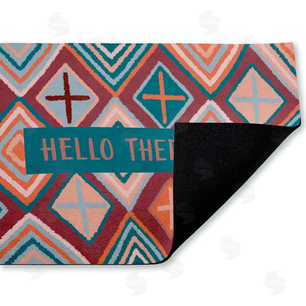 Darlene Seale Hello There on Geometric Unwoven Outdoor Door Mat