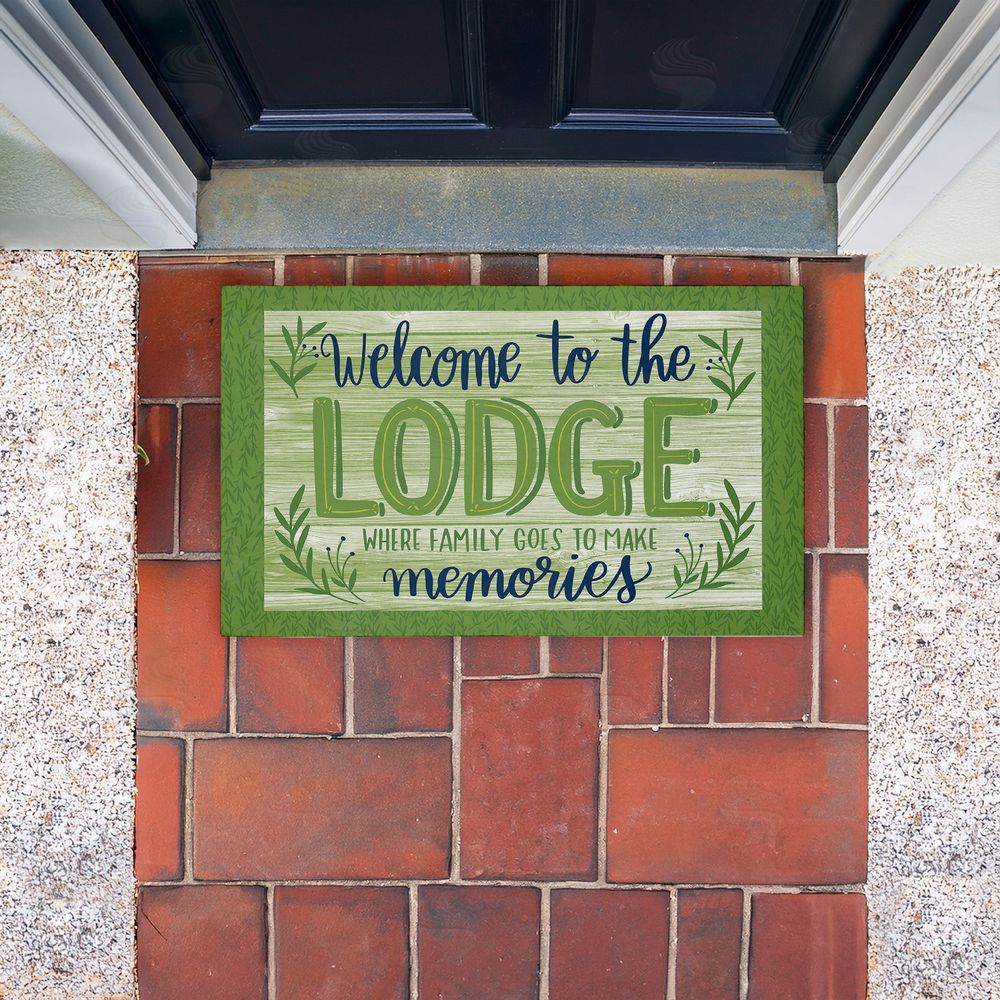 Amanda McGee Lodge Welcome Family Memories Unwoven Outdoor Door Mat
