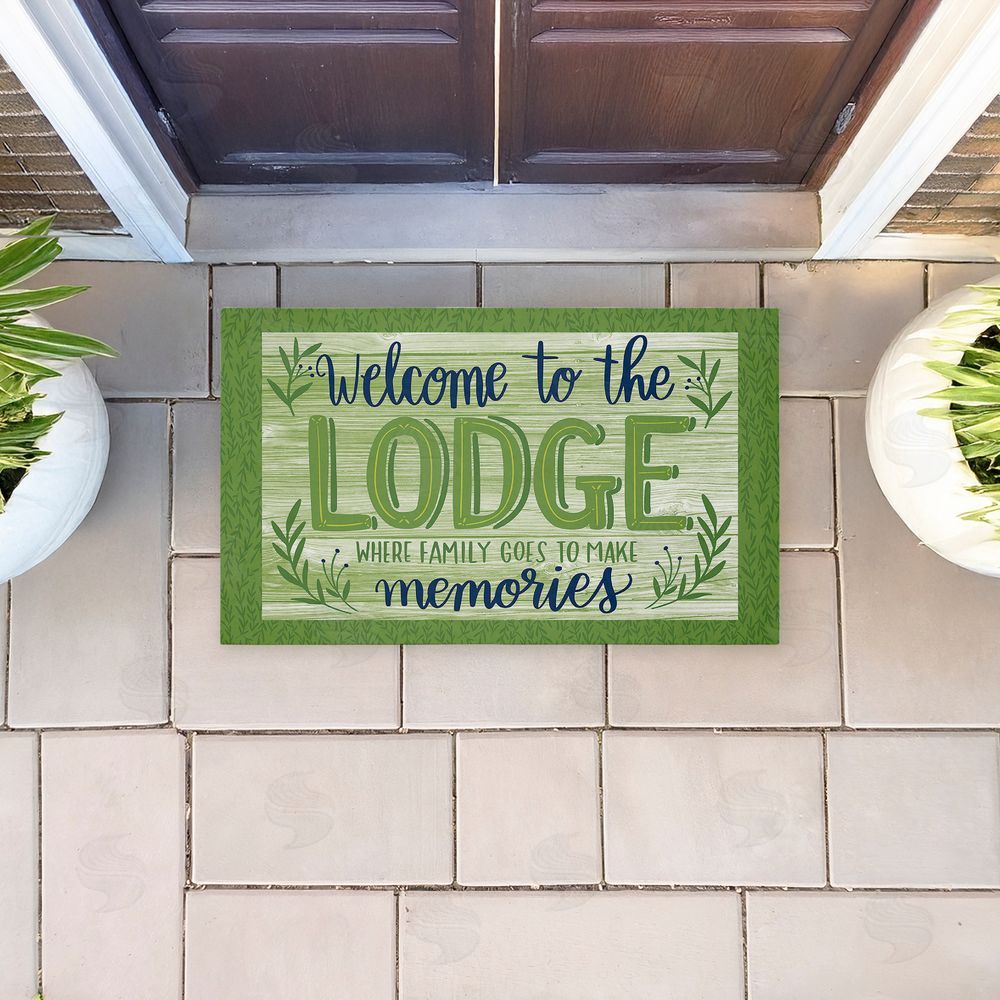 Amanda McGee Lodge Welcome Family Memories Unwoven Outdoor Door Mat