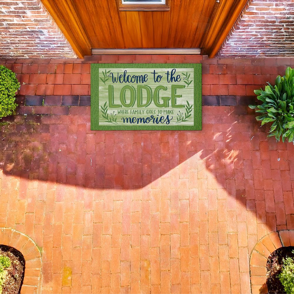 Amanda McGee Lodge Welcome Family Memories Unwoven Outdoor Door Mat