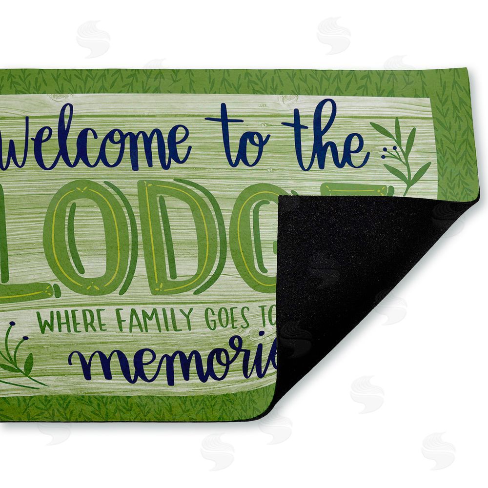 Amanda McGee Lodge Welcome Family Memories Unwoven Outdoor Door Mat