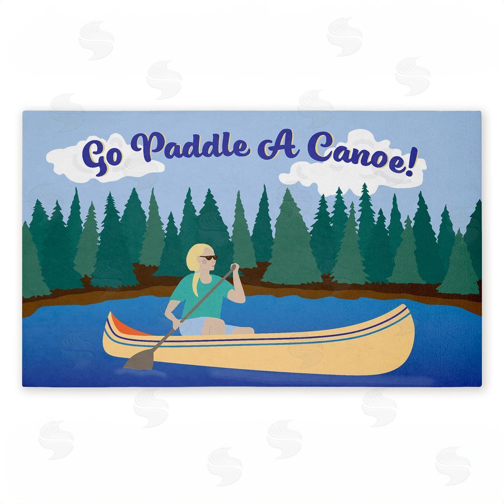 Darlene Seale Paddle A Canoe Landscape Unwoven Outdoor Door Mat