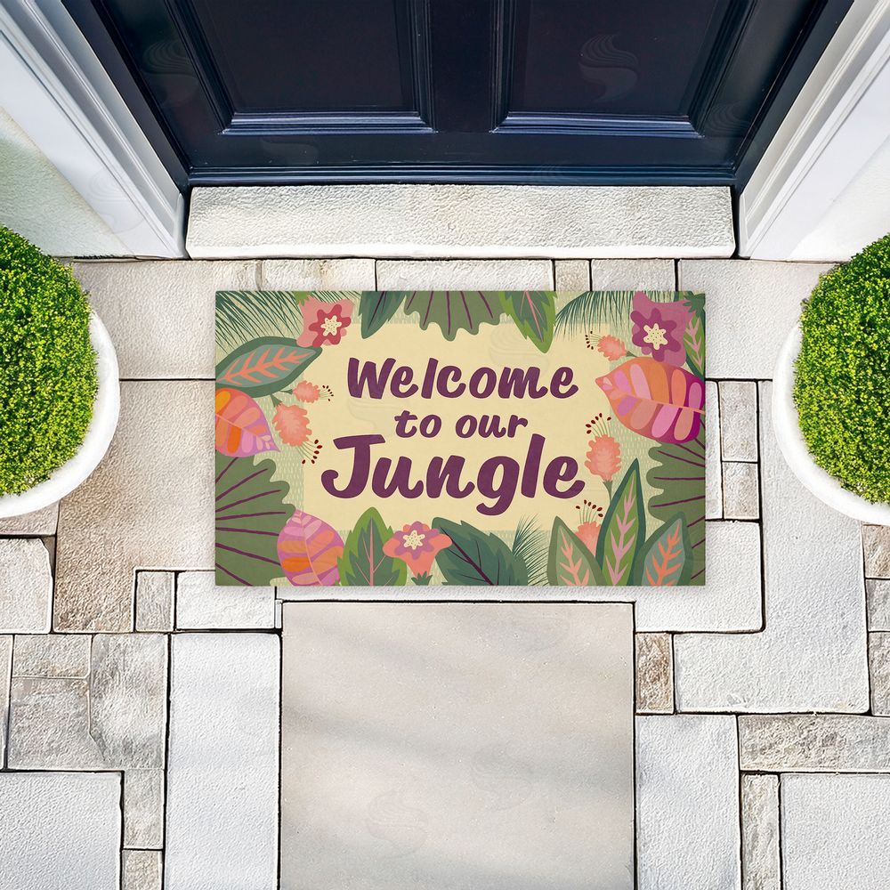Darlene Seale Welcome To Our Jungle Unwoven Outdoor Door Mat