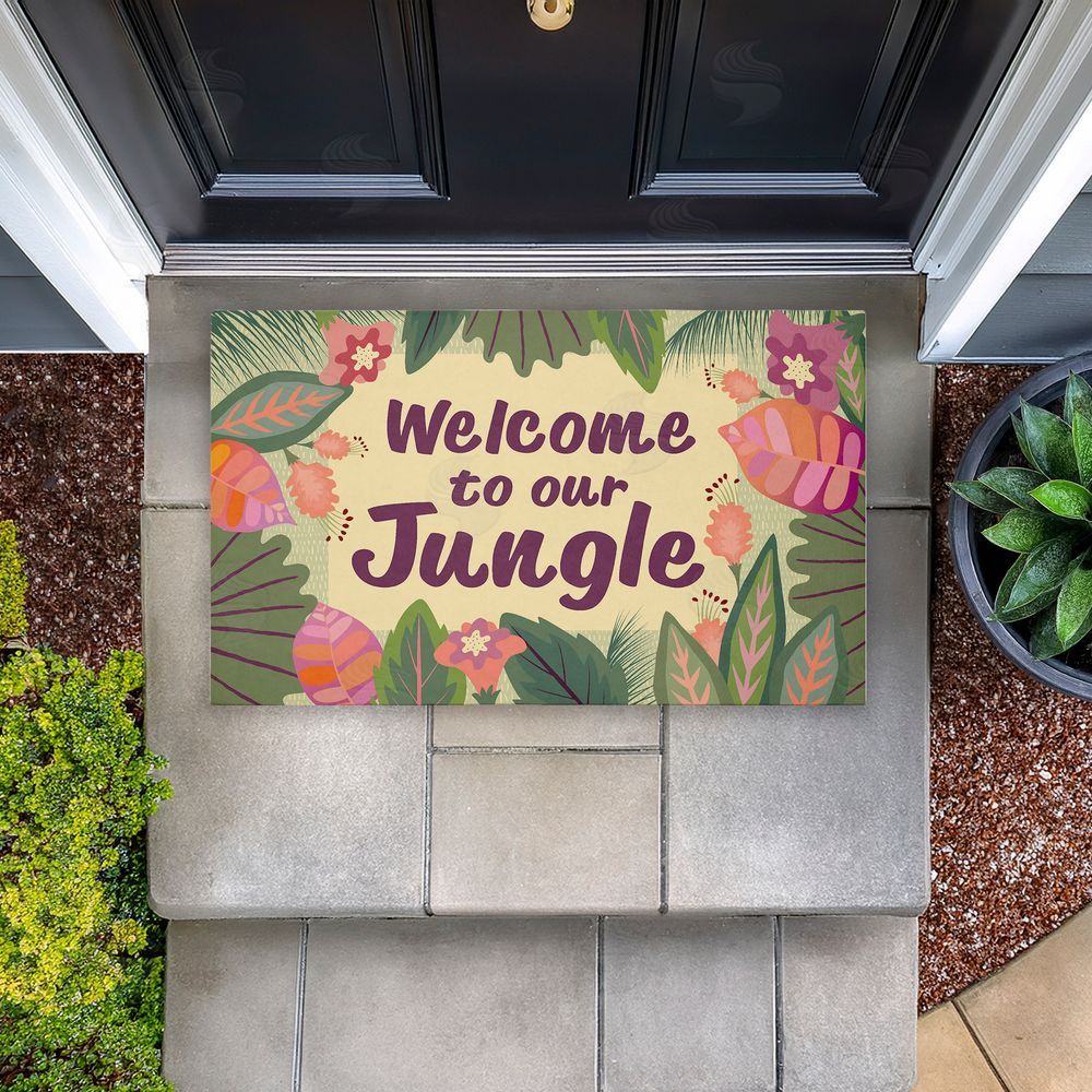 Darlene Seale Welcome To Our Jungle Unwoven Outdoor Door Mat