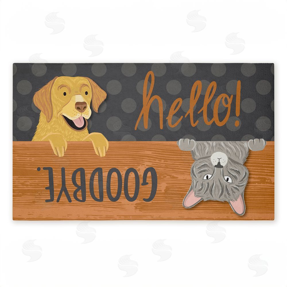 Arrolynn Weiderhold Hello Goodbye Dog & Cat Unwoven Outdoor Door Mat
