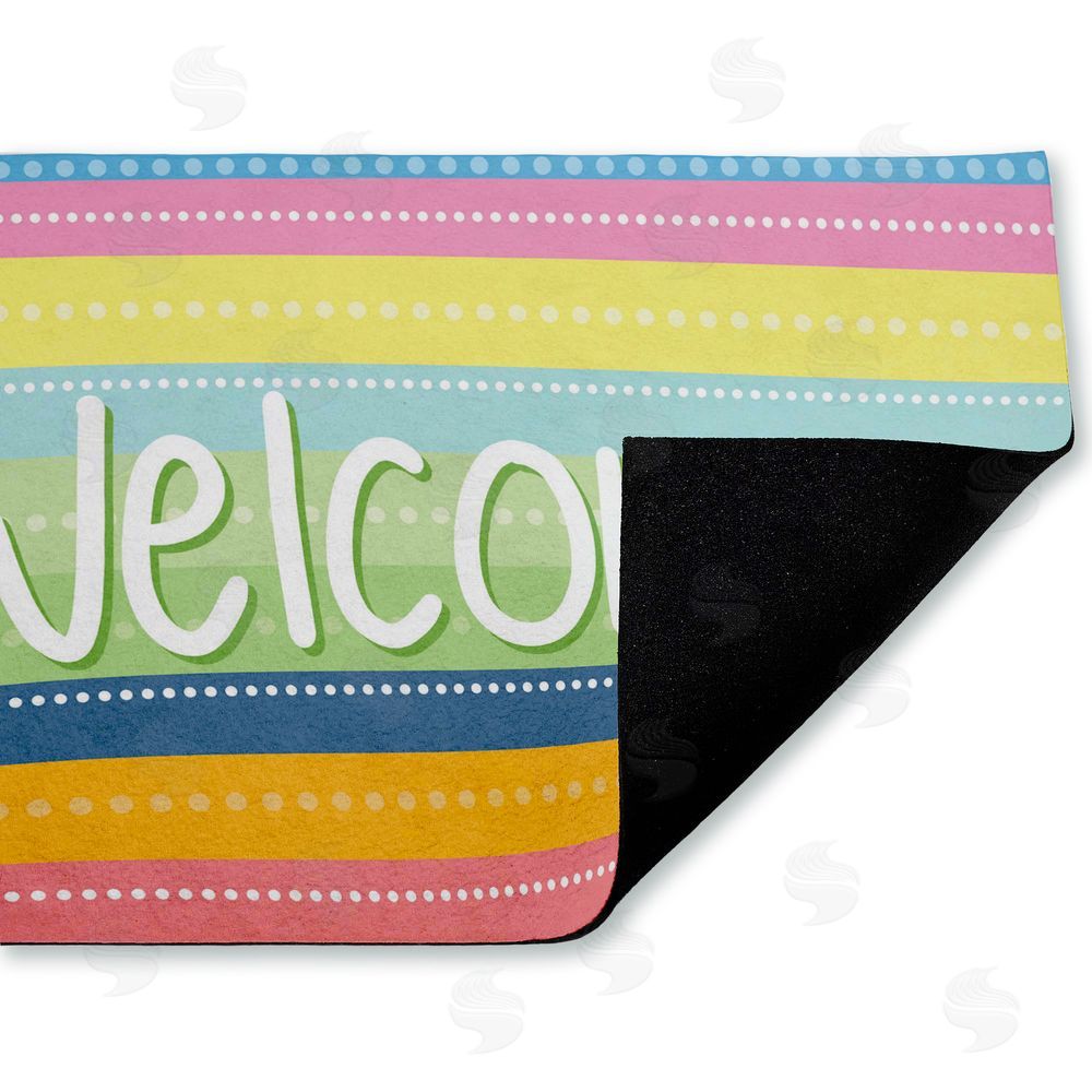 Emily Cromwell Spring Striped Welcome Unwoven Outdoor Door Mat