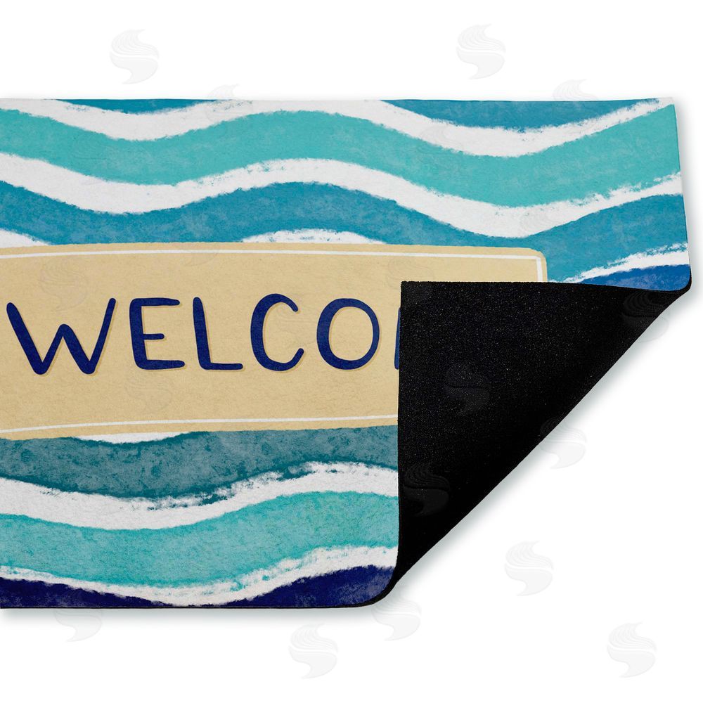 Emily Cromwell Coastal Waves Welcome Unwoven Outdoor Door Mat
