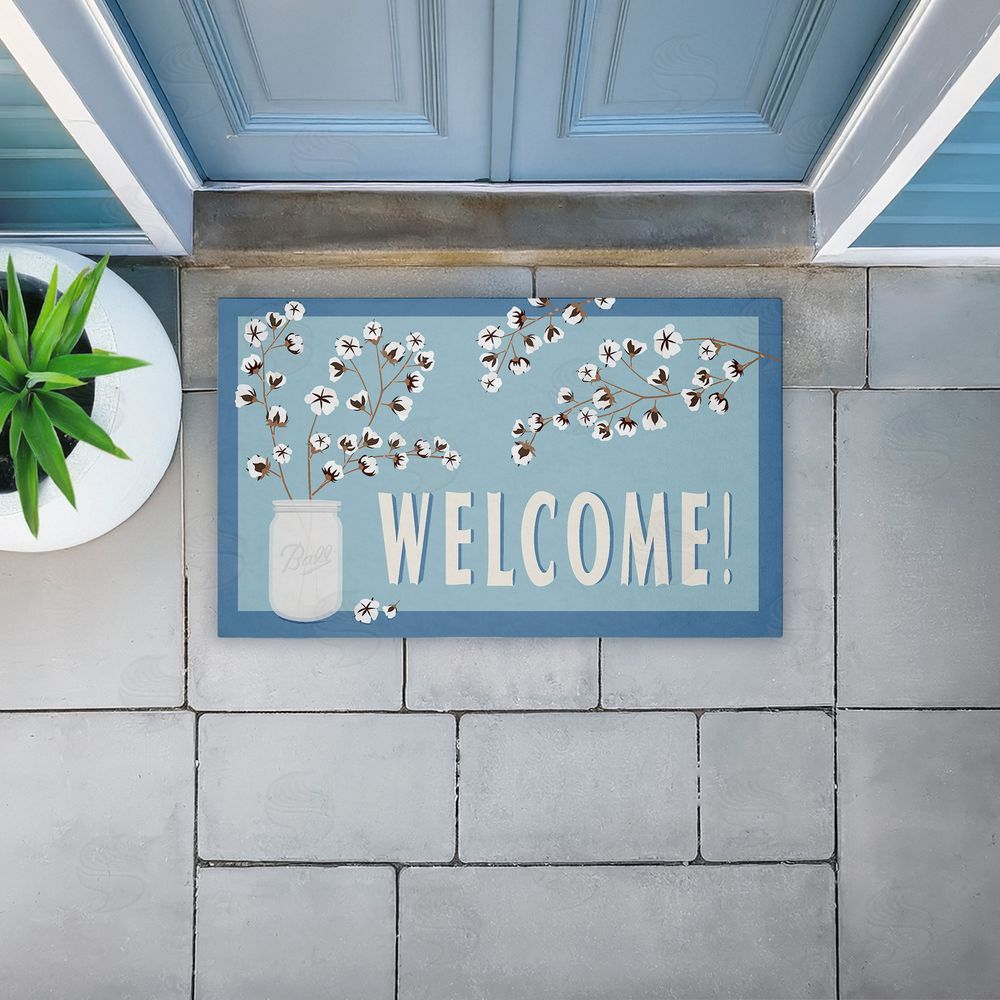 Darlene Seale Cotton Branches Welcome Unwoven Outdoor Door Mat