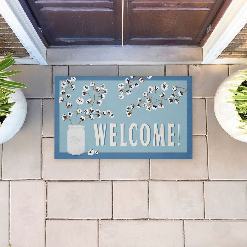 Darlene Seale Cotton Branches Welcome Unwoven Outdoor Door Mat