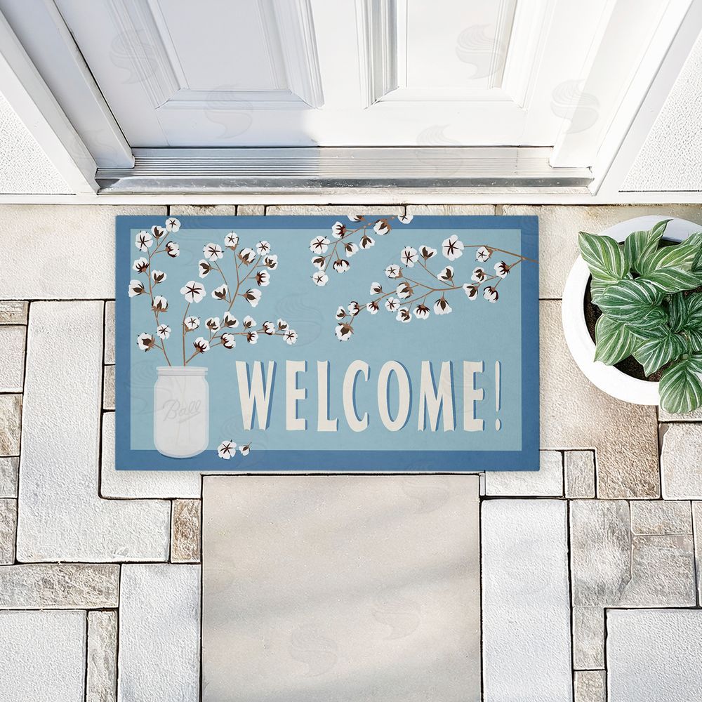 Darlene Seale Cotton Branches Welcome Unwoven Outdoor Door Mat