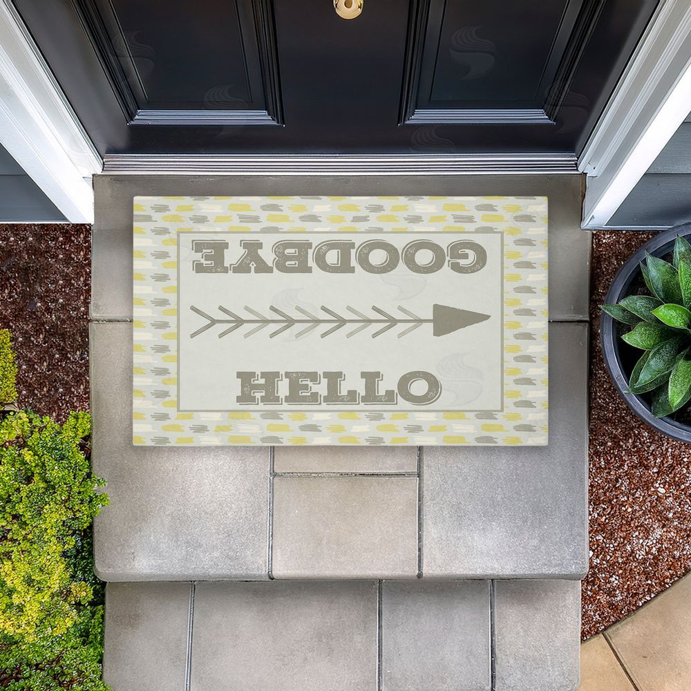 Arrolynn Weiderhold Hello & Goodbye with Arrow Unwoven Outdoor Door Mat