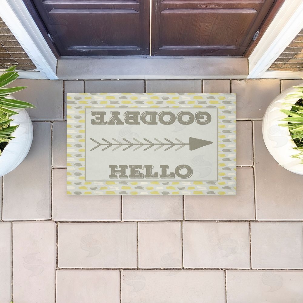 Arrolynn Weiderhold Hello & Goodbye with Arrow Unwoven Outdoor Door Mat