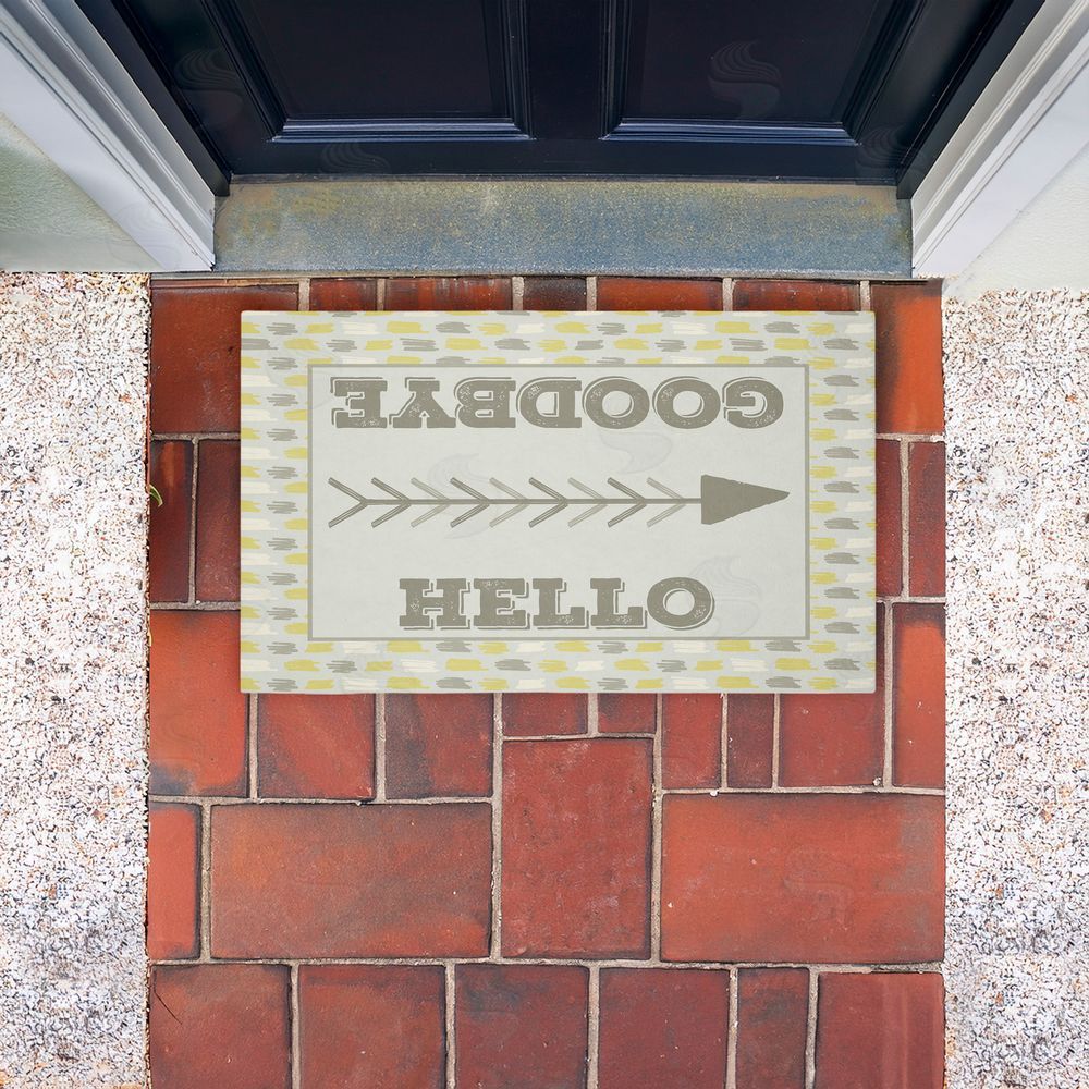 Arrolynn Weiderhold Hello & Goodbye with Arrow Unwoven Outdoor Door Mat