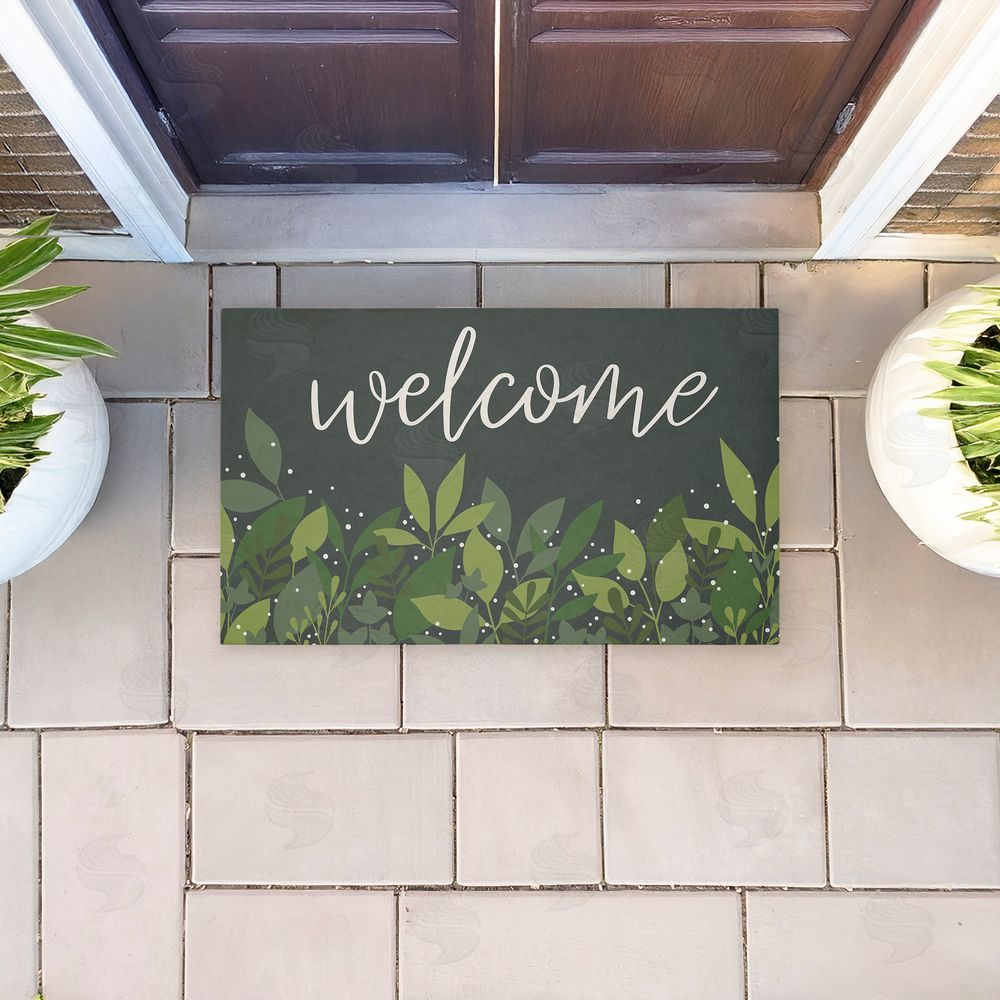 Alison Tauber Welcome Leafy Foliage Unwoven Outdoor Door Mat