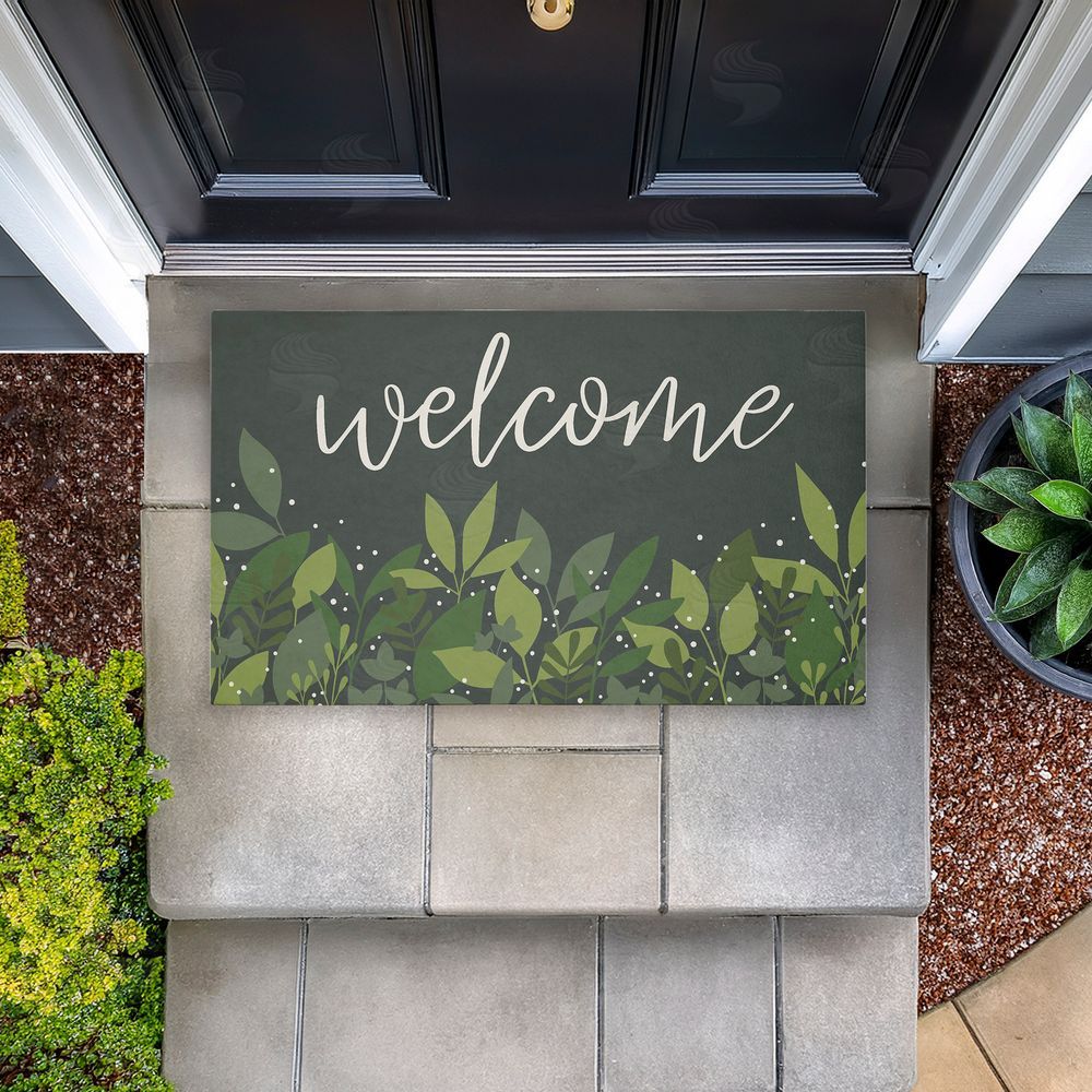 Alison Tauber Welcome Leafy Foliage Unwoven Outdoor Door Mat