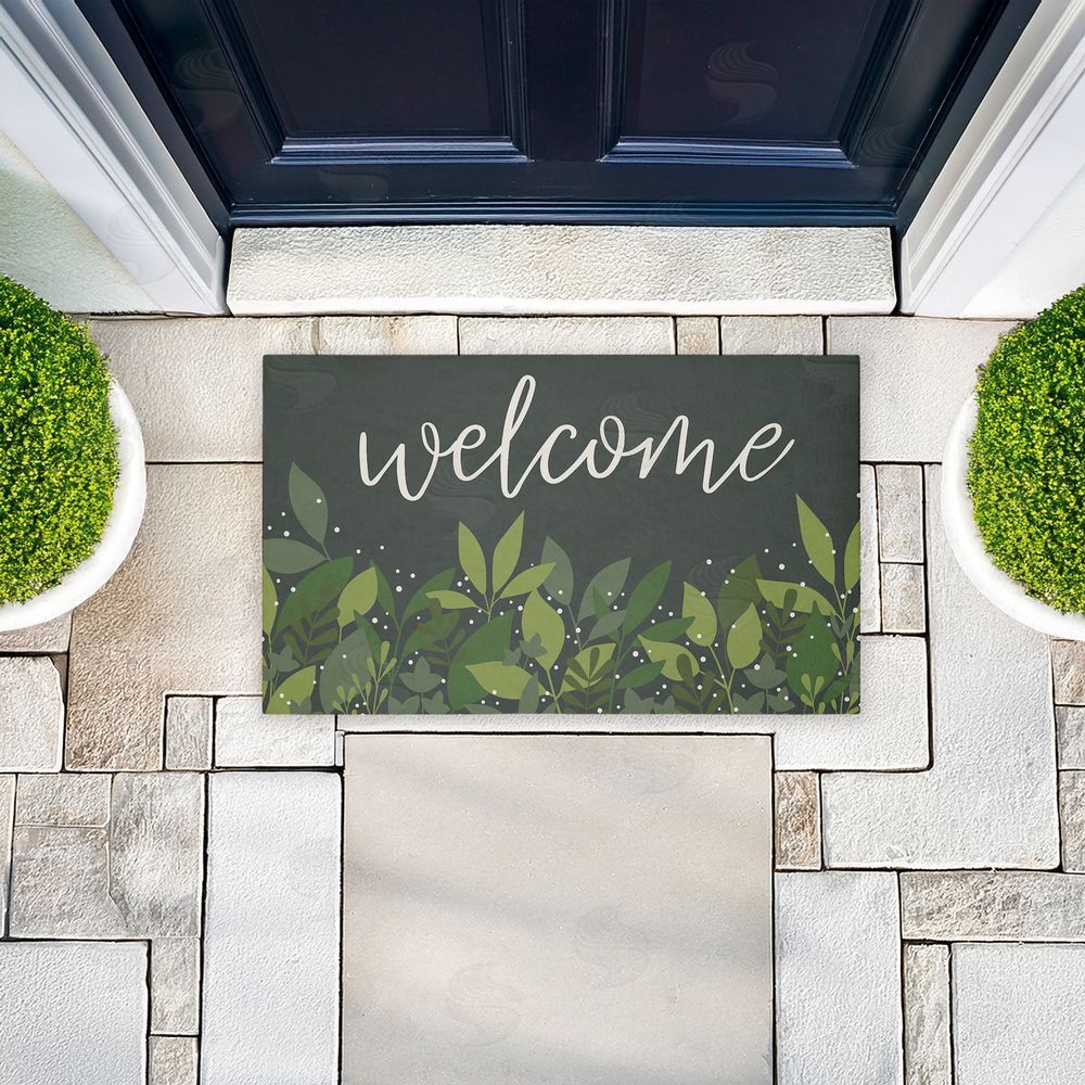 Alison Tauber Welcome Leafy Foliage Unwoven Outdoor Door Mat