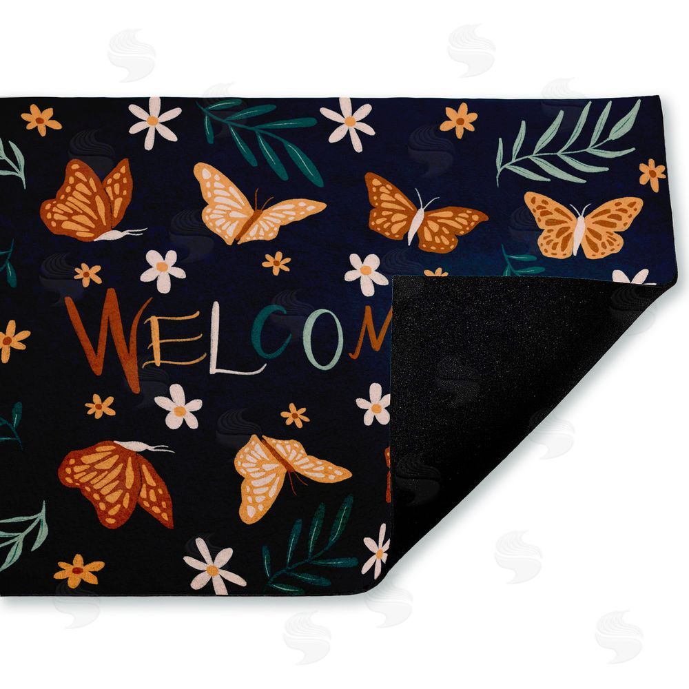 Amanda Houston Welcome Butterflies & Botanicals Unwoven Outdoor Door Mat