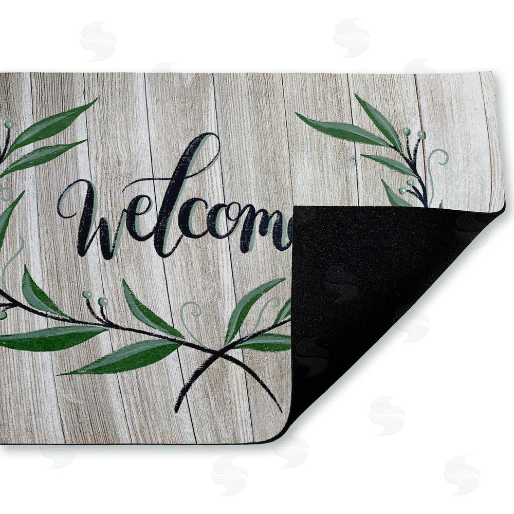 Amanda McGee Welcome over Rustic Shiplap Unwoven Outdoor Door Mat