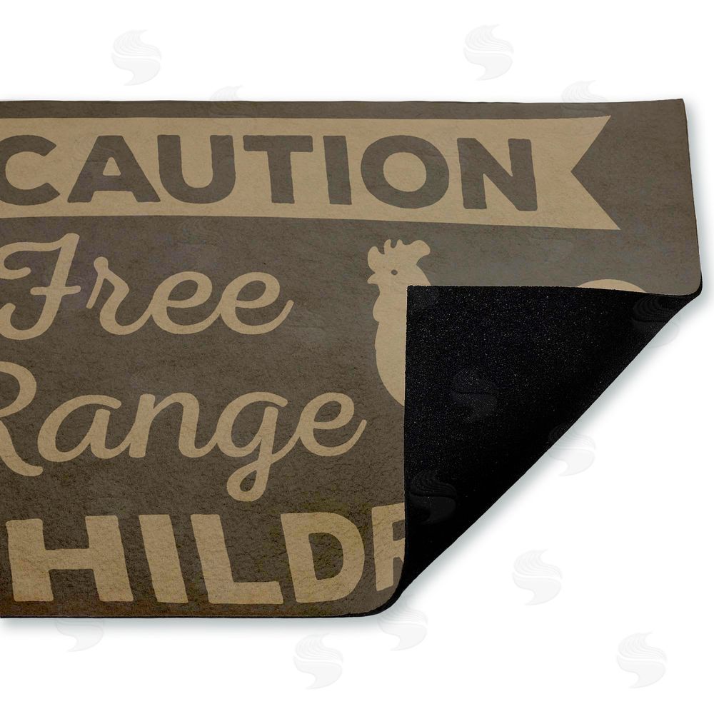 Dana Saulnier Free Range Children Caution Unwoven Outdoor Door Mat