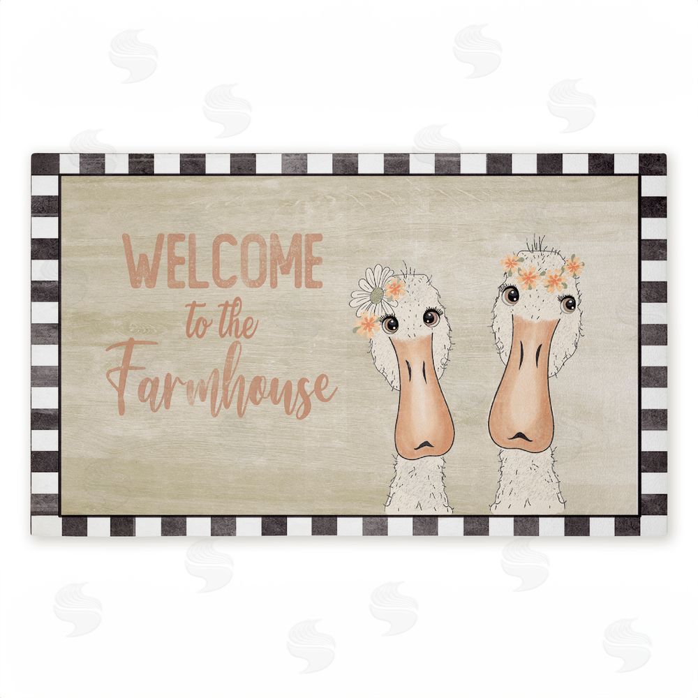 Andrea Jasid Grassi Welcome Farmhouse Ducks Unwoven Outdoor Door Mat