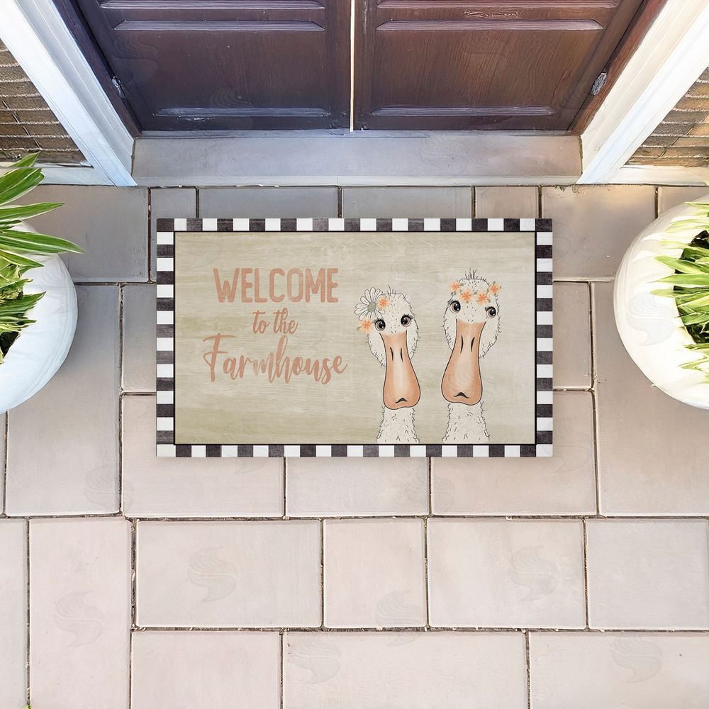 Andrea Jasid Grassi Welcome Farmhouse Ducks Unwoven Outdoor Door Mat