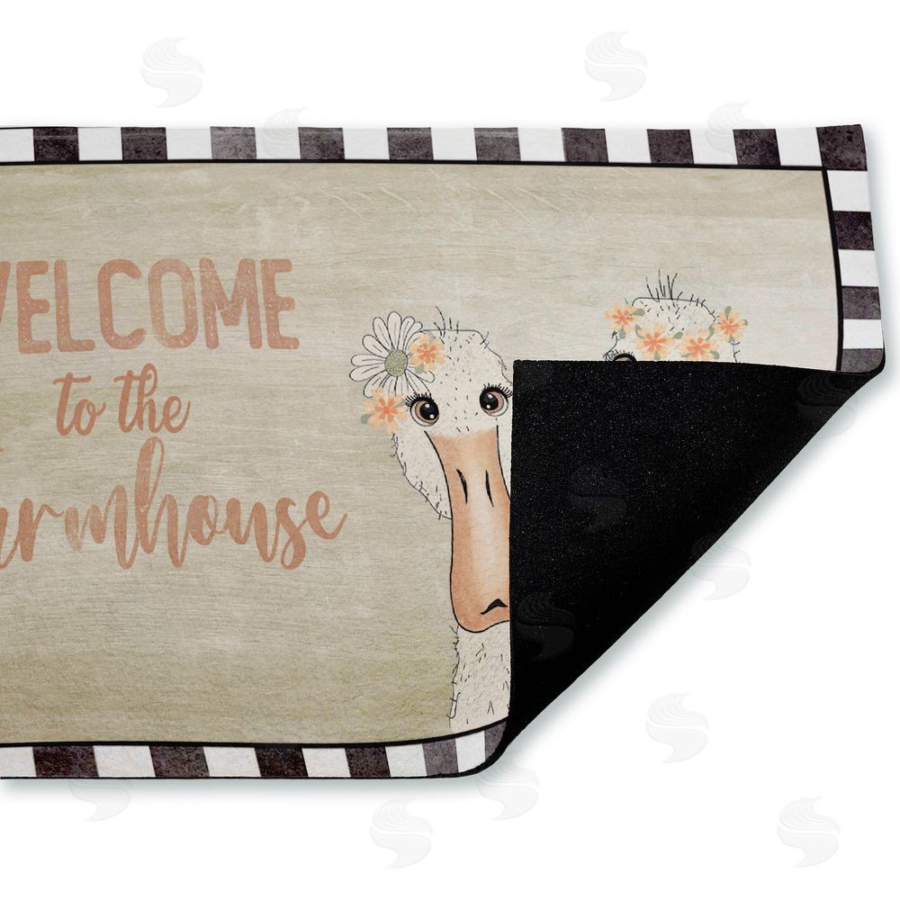 Andrea Jasid Grassi Welcome Farmhouse Ducks Unwoven Outdoor Door Mat