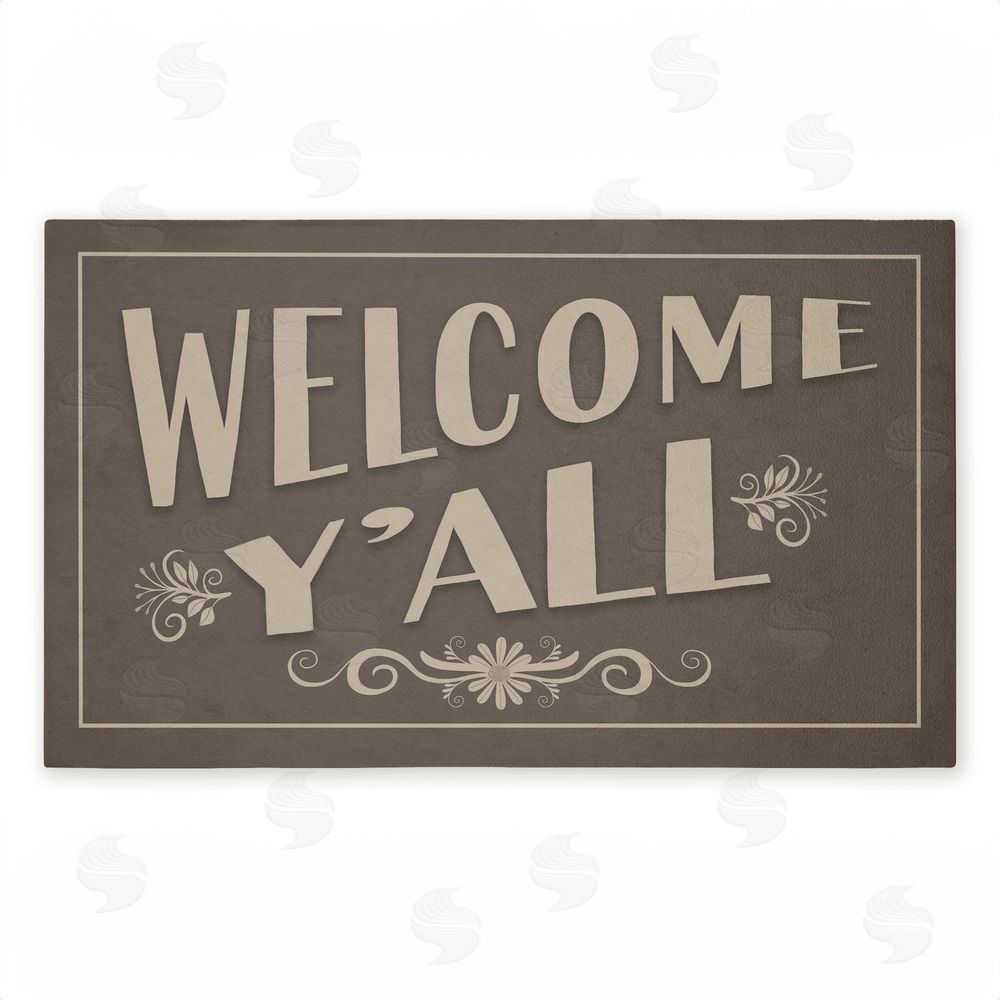Darlene Seale Welcome Y'all Rustic Unwoven Outdoor Door Mat