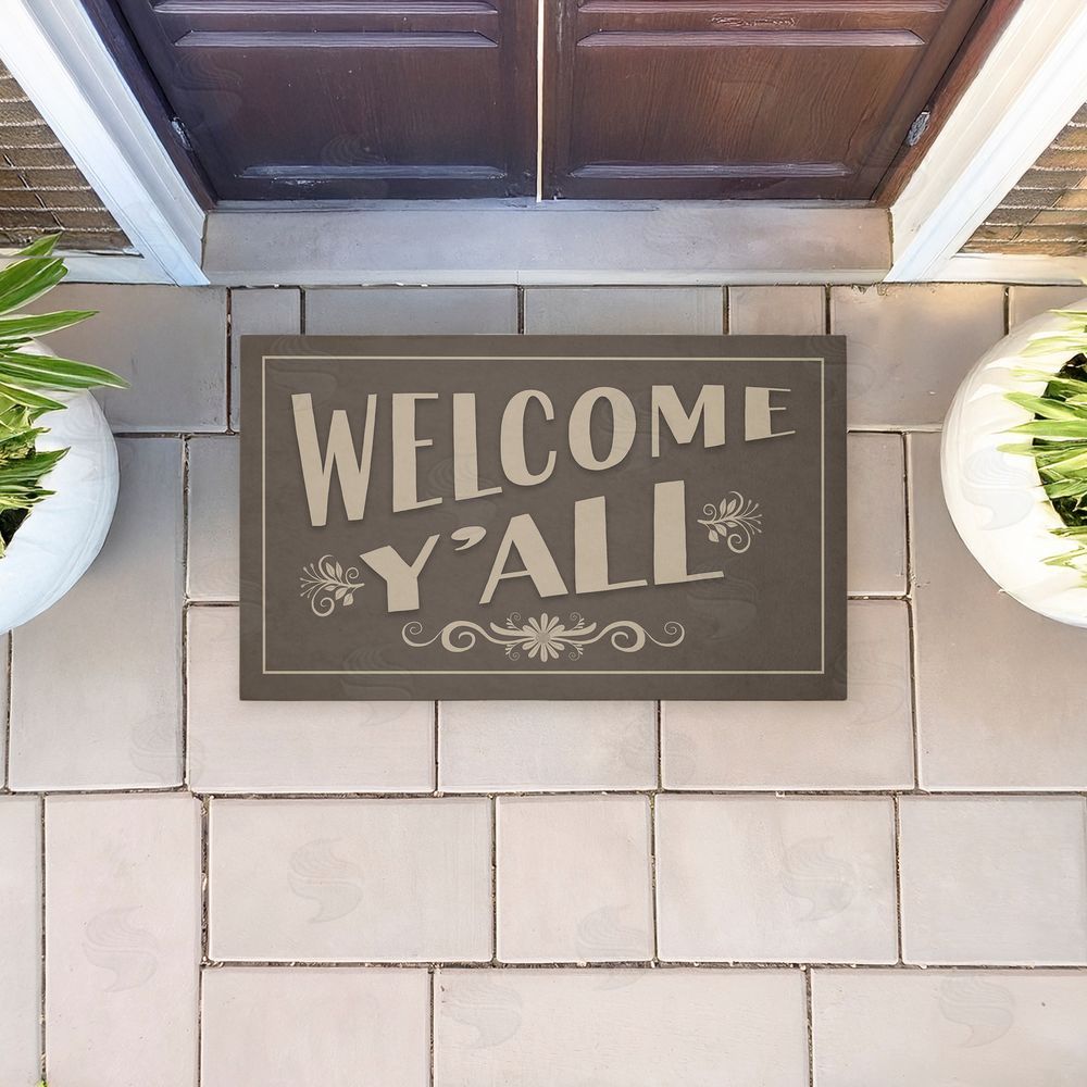 Darlene Seale Welcome Y'all Rustic Unwoven Outdoor Door Mat