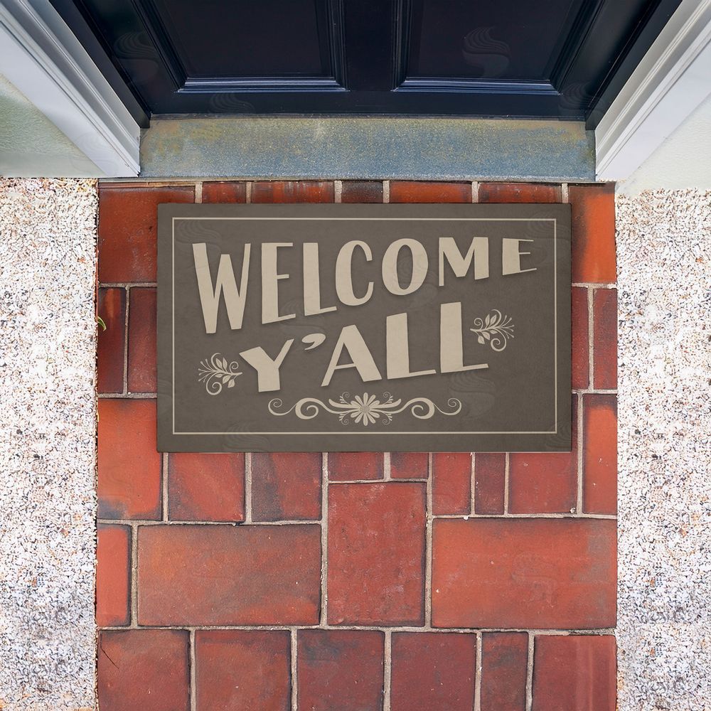 Darlene Seale Welcome Y'all Rustic Unwoven Outdoor Door Mat